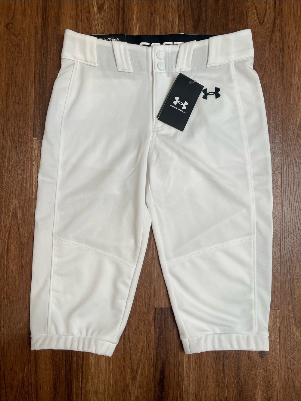 Under Armour Youth Cropped Court Softball Pants White Size YM